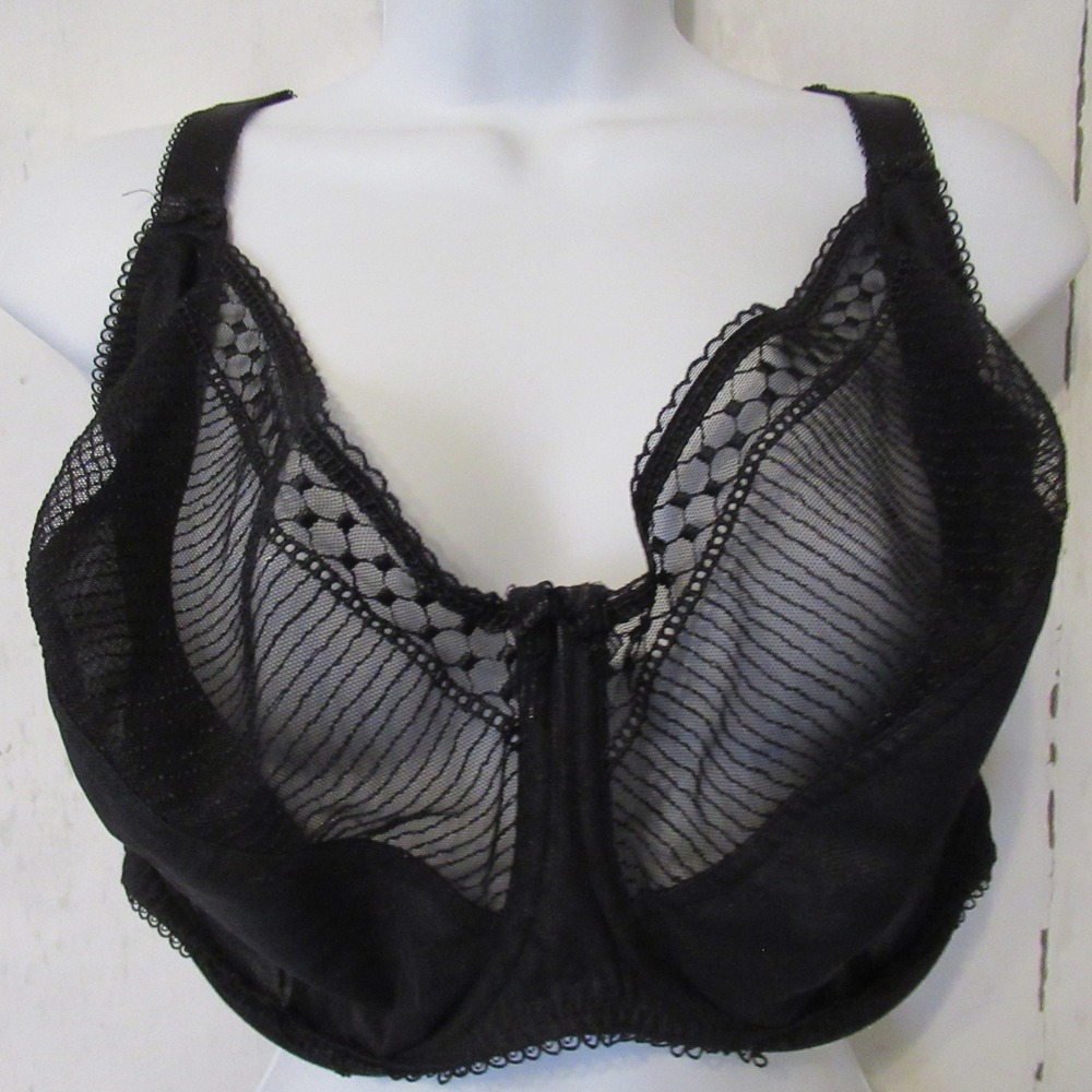 Bravissimo Bra 40K Black Sheer Lace Underwire Back Closure Plus Size